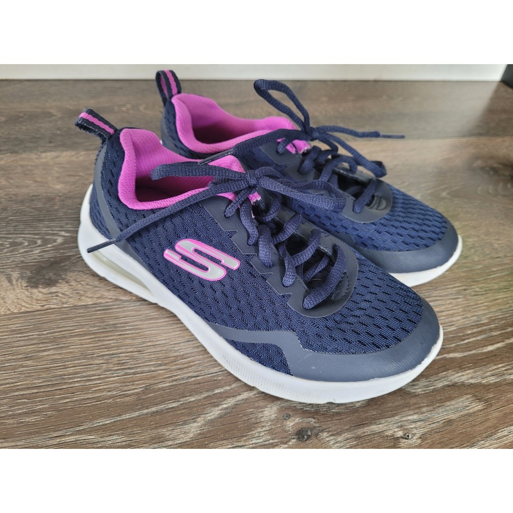 Skechers Girls Navy Purple Mesh Athletic Sneakers Shoes Size 3 US #2